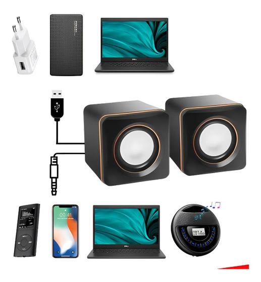Imagem de Caixa Caixinha De Som Para Computador Notebook Pc 6w Usb P2