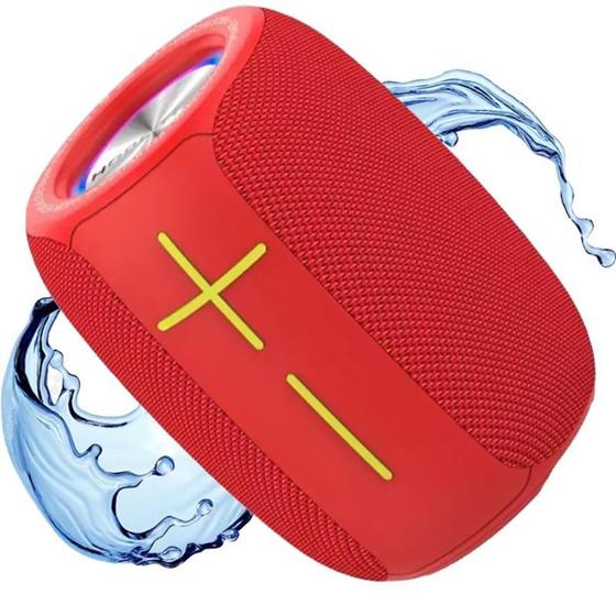 Imagem de Caixa Caixinha De Som Portátil Bluetooth 5.0 Potente Ipx6 Cor Vermelho