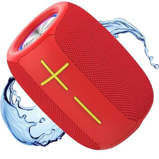 Imagem de Caixa Caixinha Som Portátil Bluetooth 8w Rgb Potente Top Cor Vermelho Voltagem 110v/220v