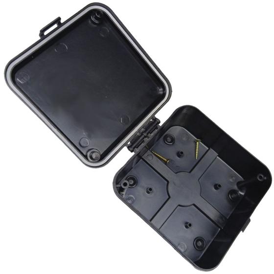 Imagem de Caixa Câmera Cftv Proteção Conector Balun Fonte 10x10 com Vedação Preta Black