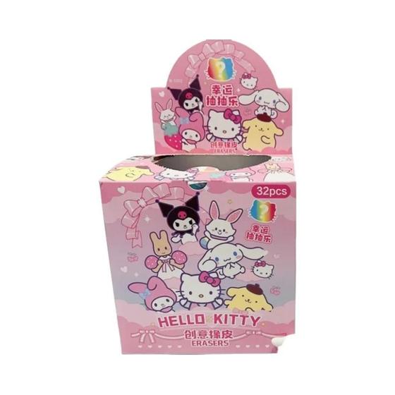 Imagem de Caixa Cega Sanrio x Pokémon - 32 Figuras de Lápis e Borrachas - Hello Kitty, Kuromi, Melody e Pikachu