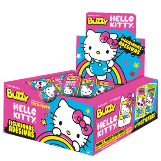 Imagem de Caixa Chicle Buzzy Hello Kitty Tutti Frutti Riclan - 3 caixas