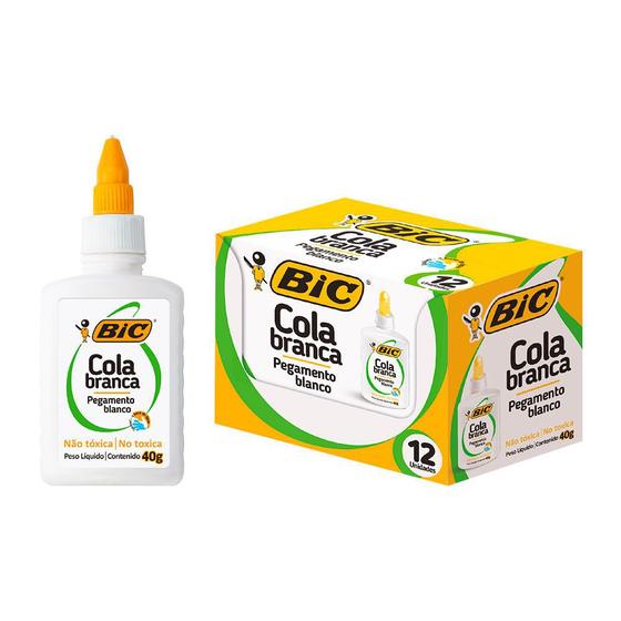 Caixa Cola Branca Bic 40g 12 Unidades Menor preço em Caixa Cola Branca Bic 40g 12 Unidades
