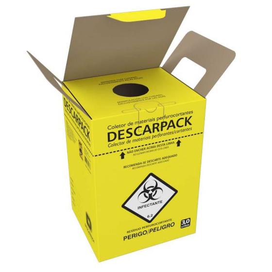 Imagem de Caixa coletora Para Material Perfurocortante 3L Descarpack - UNIDADE