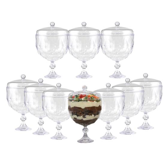 Imagem de CAIXA COM 10 TAÇAS DIAMANTE COM TAMPA 1,250ml - BLUE STAR