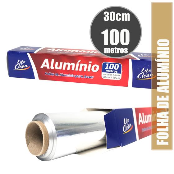 Imagem de Caixa com 12 Folhas de Aluminio 30cm x 100m - Life Clean