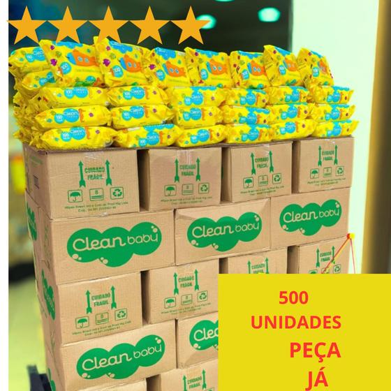 Imagem de Caixa Com 1200 unidades de  Lenços/Toalhas Umedecida Kit Higiene Bebe