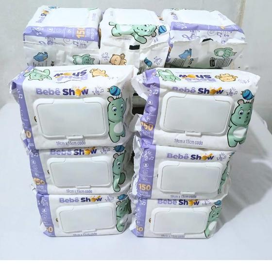 Imagem de Caixa Com 1200 Unidades Lencinhos Bebe Toalha Umedecido Marca   - Bebê Show Com Tampa
