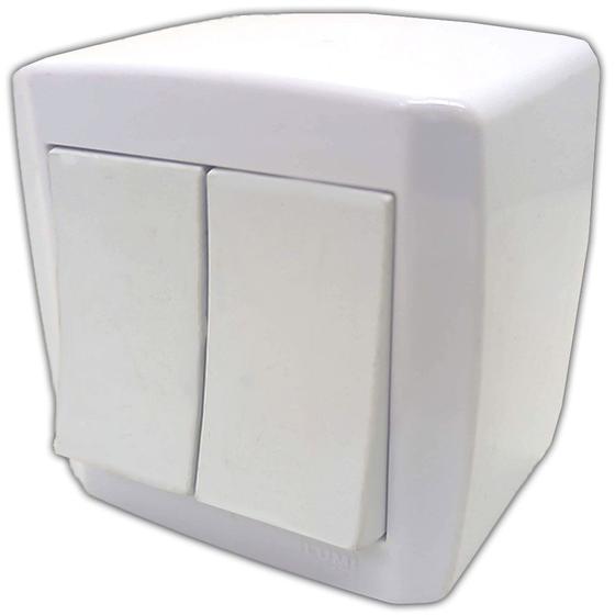 Imagem de Caixa com 2 Interruptores Simples de Sobrepor Slim Box Sistema X de Parafusar