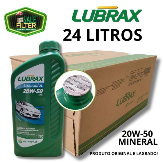 Imagem de Caixa com 24 litros de lubrificante mineral 20w50 lubrax