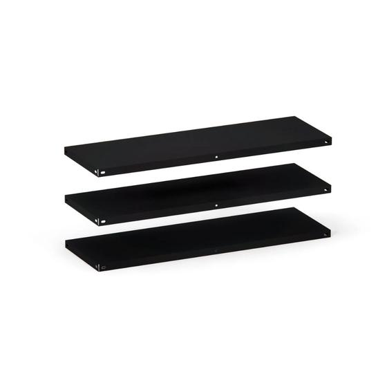 Imagem de Caixa Com 3 Prateleiras em Aço Com Reforço Pandin 92 x 30 cm Preto
