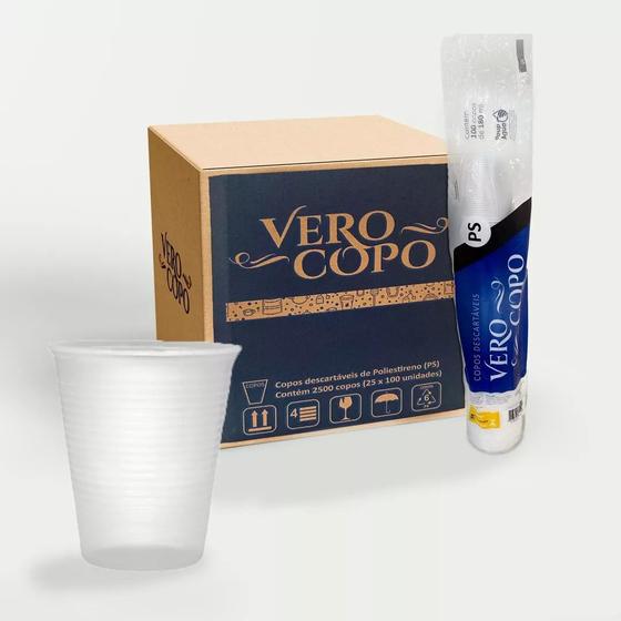 Imagem de Caixa Copo PS Descartável Transparente 200ml Verocopo 1000un