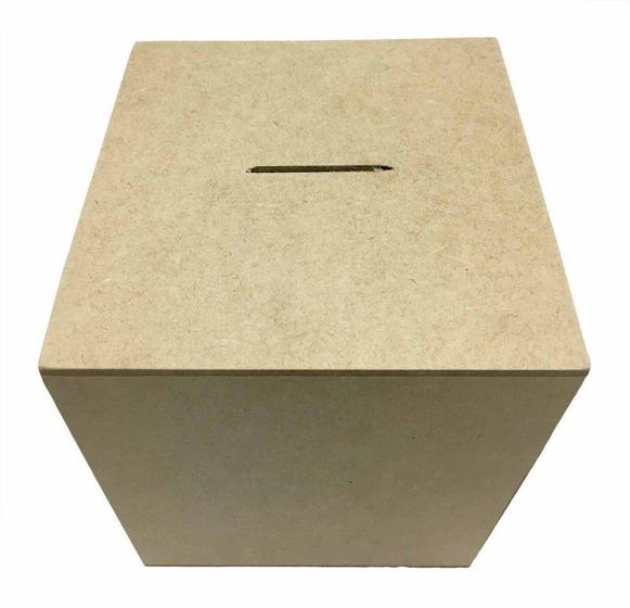 Imagem de Caixa Cubo Cofre G MDF Liso 14x14x14 cm