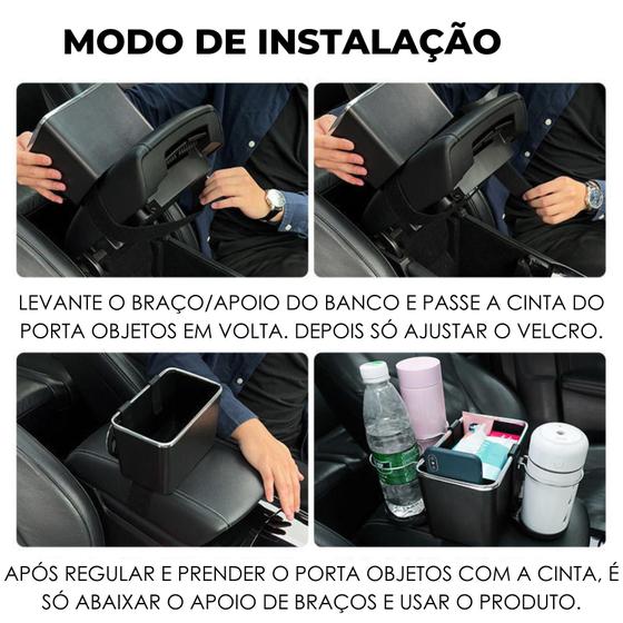 Imagem de Caixa De Acessorio Porta Lenços Copo Garrafa Para Carro Preto