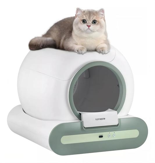 Imagem de Caixa De Areia Automática 65L+9L Para Gatos Com Auto-limpeza e Controle via APP
