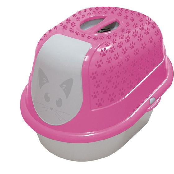 Imagem de Caixa de Areia Banheiro Fechado para Gato Cat Toalete Rosa