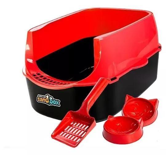 Imagem de Caixa De Areia Para Gatos Banh Sanit Sandbox Furba Vermelha