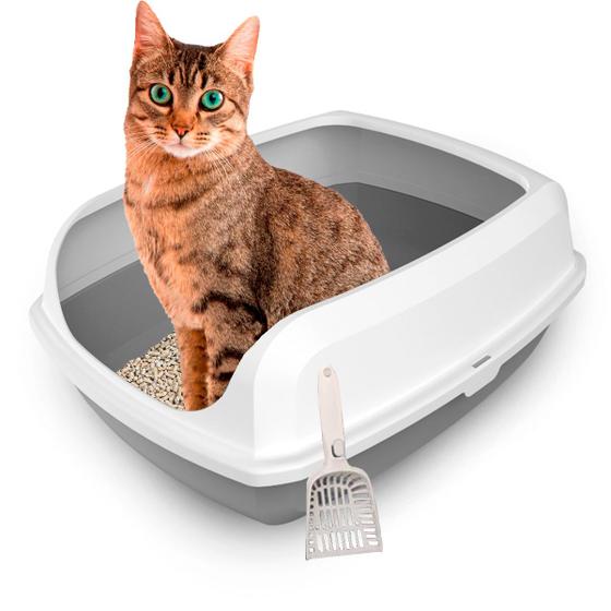 Imagem de Caixa de areias Bandeja higiênica sanitário para gatos semi aberta