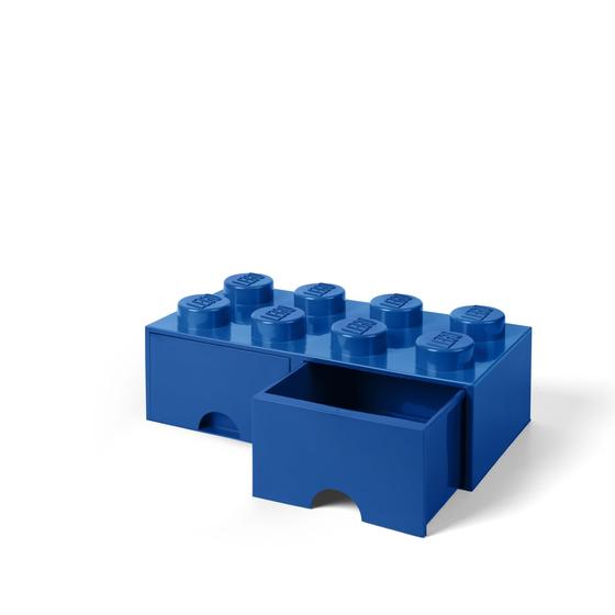 Imagem de Caixa de armazenamento LEGO Brick Drawer 8 maçanetas 2 gavetas azul brilhante