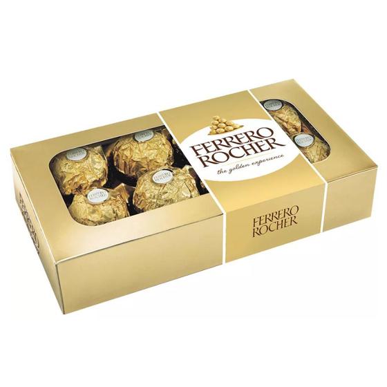 Imagem de Caixa de bombom ferrero rocher 8 unidades 100g