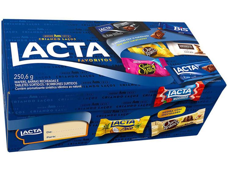 Caixa de Bombom Lacta Favoritos - 250,6g Menor preço em Caixa de Bombom Lacta Favoritos - 250,6g