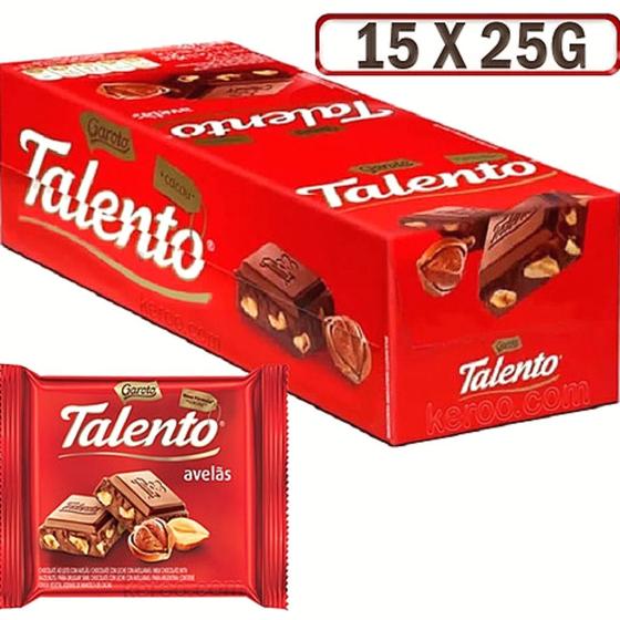 Imagem de Caixa de Chocolate Mini Talento Avelãs C/15un 25g - Garoto
