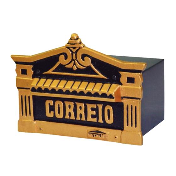 Imagem de Caixa de Correio Para Cartas Mineira Ouro Detras 15x25x12cm