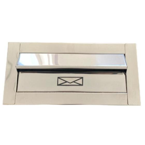 Imagem de Caixa de correio para embutir em parede muro caixa de correio de inox 35x14 cm cromada g