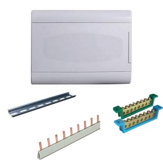 Caixa de distribuição para 10/12 Disjuntores - embutir - DIN - 110/220V - Sistema Monofásico Menor preço em Caixa de distribuição para 10/12 Disjuntores - embutir - DIN - 110/220V - Sistema Monofásico