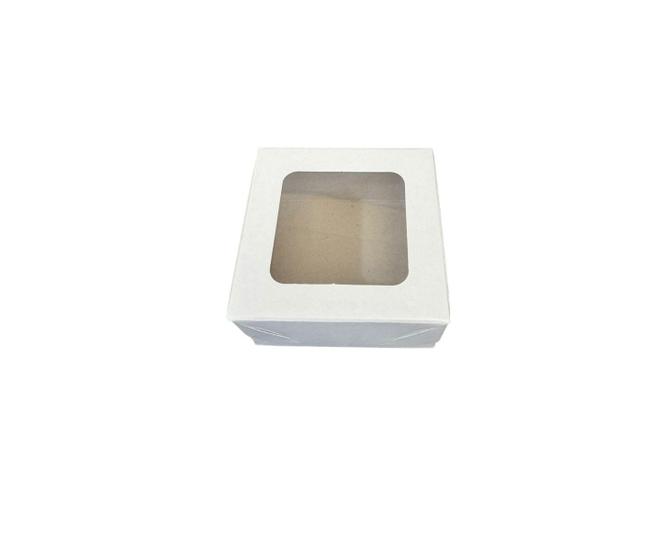 Imagem de Caixa De Doce Brigadeiro Com Visor 8x8x4 Kraft 50 Unidades