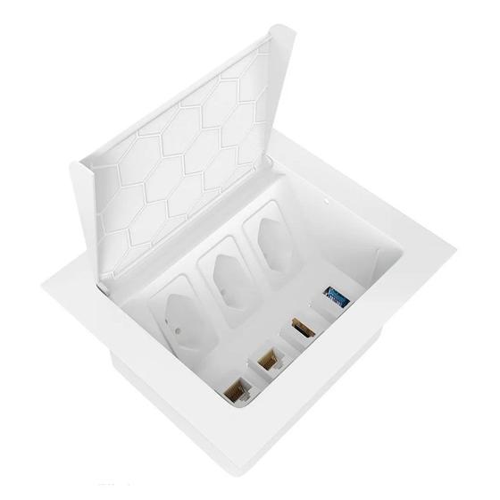 Imagem de Caixa de embutir 3 tomada 1 usb dados