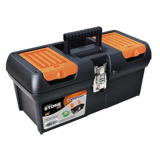 Imagem de Caixa de Ferramenta Maleta Stone Pro 16" Trava de Aço Arqplast