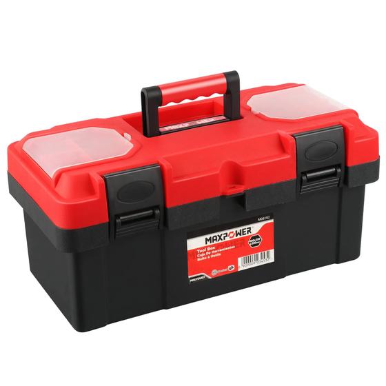 Imagem de Caixa de Ferramentas MAXPOWER 40cm - Plástico, com Trava e Bandeja Removível