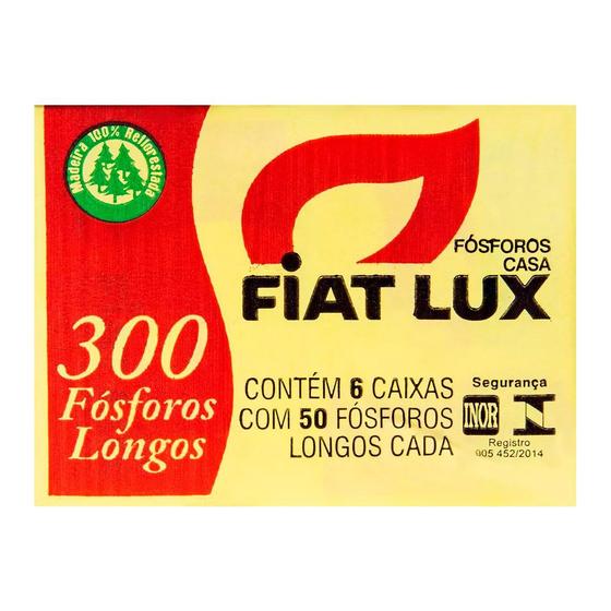 Imagem de Caixa De Fósforo Fiat Lux Casa 6 Und Com 50 Palitos