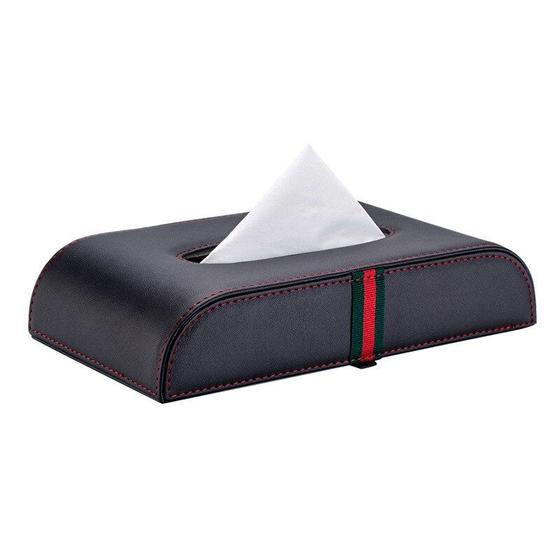 Imagem de Caixa de lenços de papel para carro Wokex Luxury Microfiber Leather Black