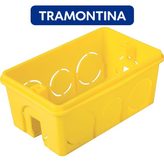 Imagem de Caixa de Luz 4x2 Retangular Amarela Tramontina