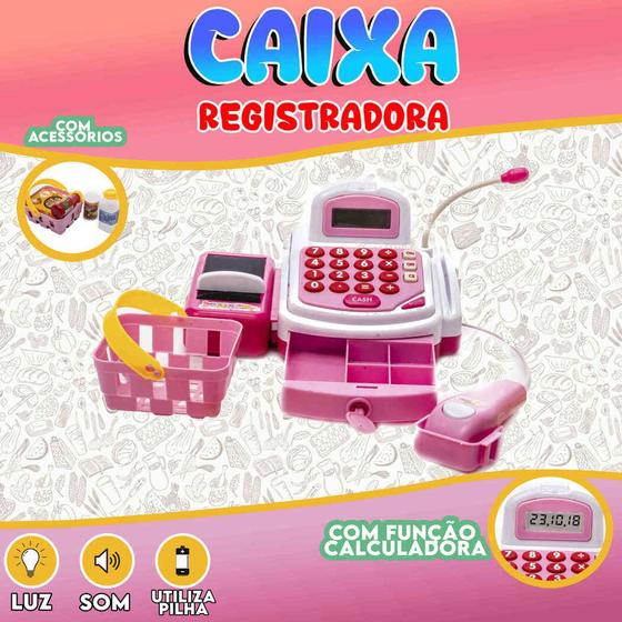 Imagem de Caixa de Mercadinho de Brinquedo Crianças 3 4 5 6 7 anos