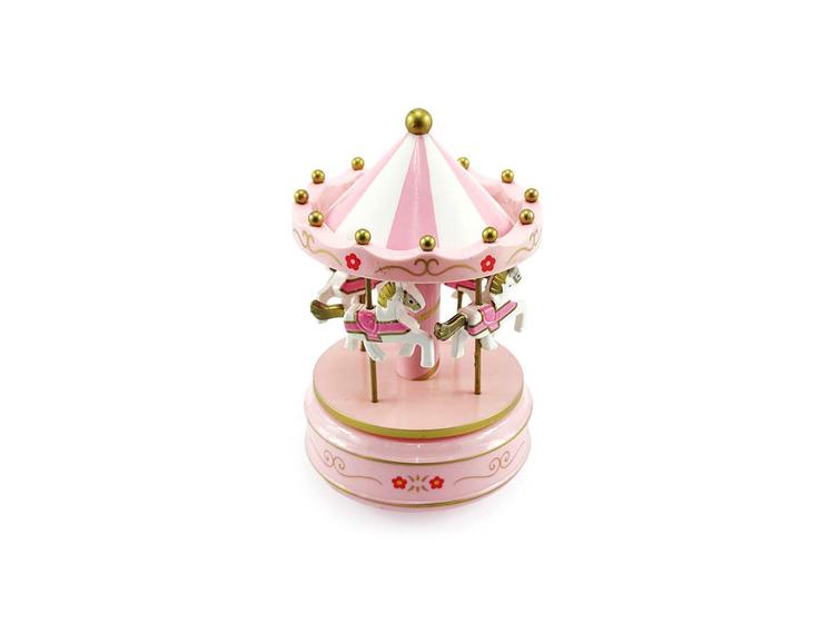 Imagem de Caixa de Musica Carrossel Musical Cavalinhos de Plástico Decoração Para Quarto de Criança Bebê