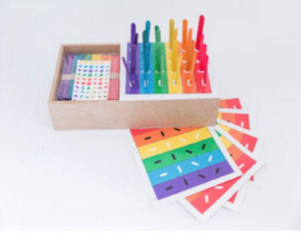 Imagem de Caixa de palitos multicoloridos