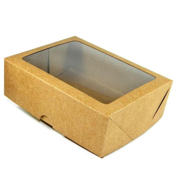 Imagem de Caixa De Papel Kraft Tampa Com Visor 19x15x6 - 20 Uni