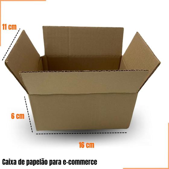 Imagem de Caixa de Papelão SemiKraft para Envios de E-commerce 16x11x8 com 300 Unidades.