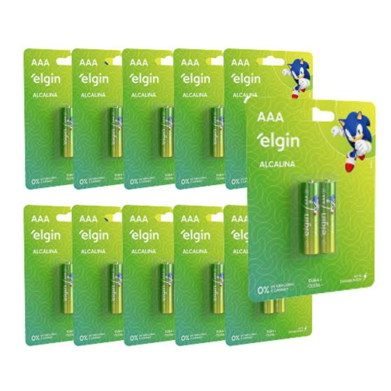 Imagem de Caixa De Pilhas Alcalina Elgin Energy Aaa 10 Cartelas C/2 Un