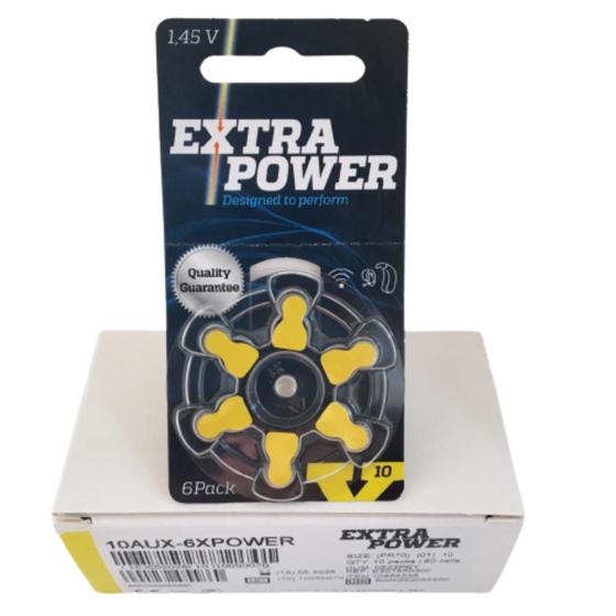 Imagem de Caixa de Pilhas para Aparelho Auditivo Extra Power Nº 10 (Amarelo) - 60 Unidades