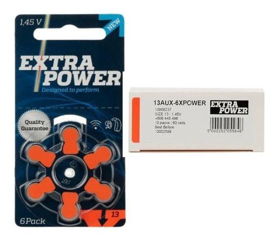 Imagem de Caixa de Pilhas para Aparelho Auditivo Extra Power Nº 13 (Laranja) - 60 Unidades