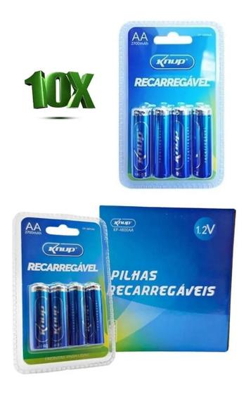 Imagem de Caixa De Pilhas Recarregável Knup Aa 10 Blister C/4 Un