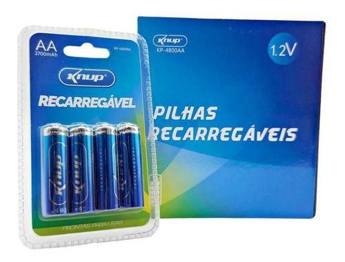 Imagem de Caixa De Pilhas Recarregável Knup Aa 10 Blister C/4 Unidades