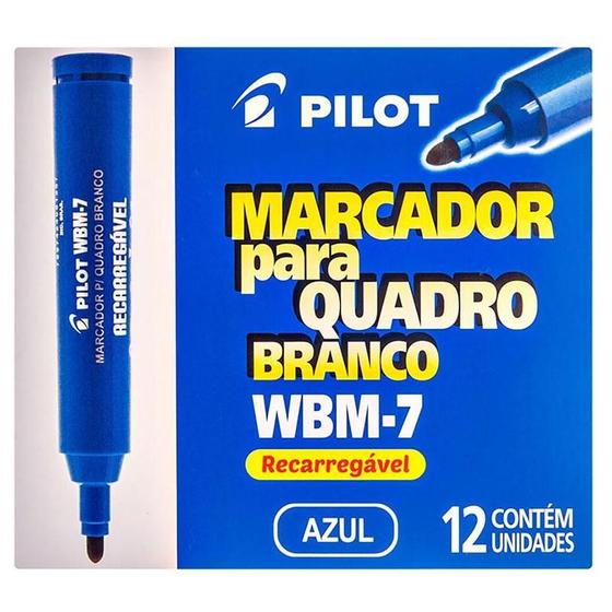 Imagem de Caixa de Pincel Marcador para Quadro Branco Recarregável WBM-7 12 Unidades Azul - Pilot