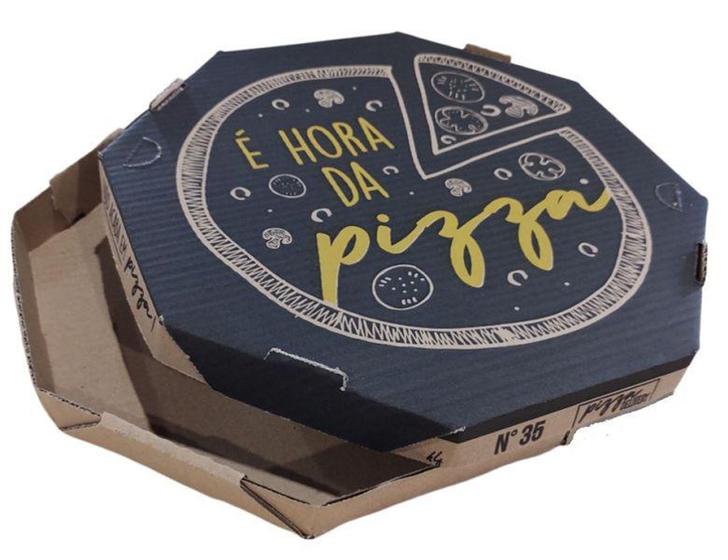 Imagem de Caixa De Pizza 35 Cm Papelão Delivery Pacote Com 50 Unidades - É hora da pizza