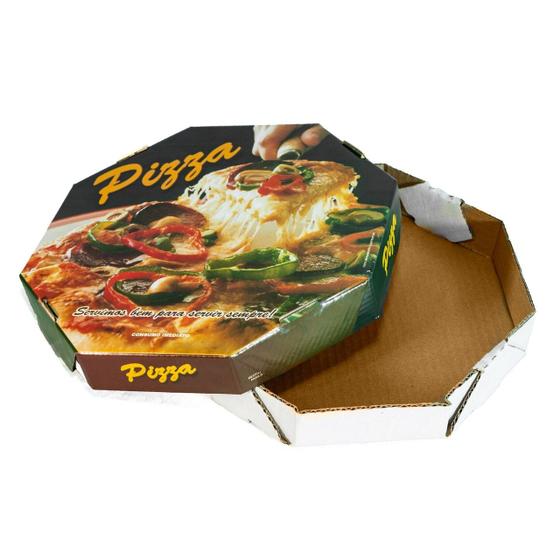 Imagem de Caixa De Pizza Oitavada Fotográfica N 30 Com 25 Unidades