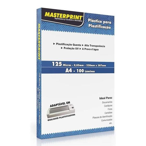 Imagem de Caixa de Plástico para Plastificação A4 220x307mm 100 Lâminas - Masterprint